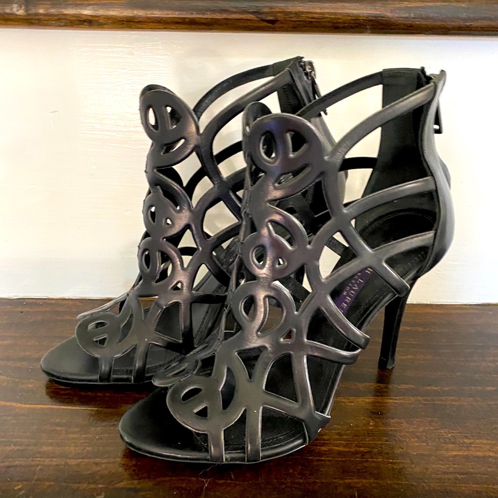 Ralph Lauren Collection Black Leather Heels sz 7